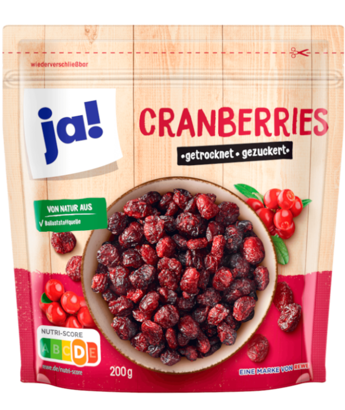 Ягоди журавлини, сушені та цукрові – німецькі продукти